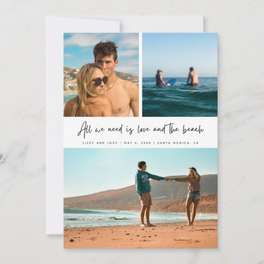 Summer Beach Wedding 3 Foto Save the Date (Vorderseite)