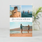 Summer Beach Wedding 3 Foto Save the Date (Stehend Vorderseite)