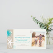 Summer Beach Wedding Celebration Foto von Thank Yo Dankeskarte (Stehend Vorderseite)