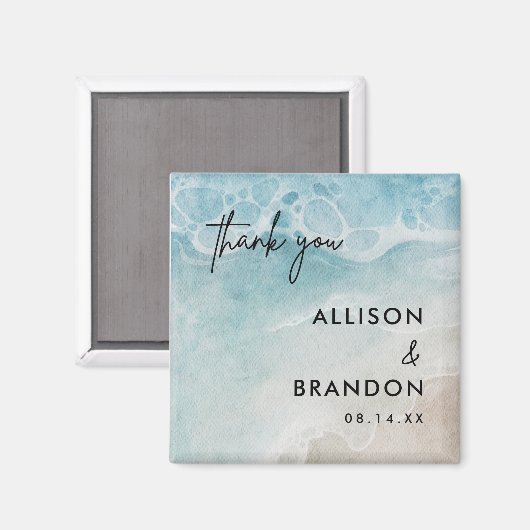 Summer Beach Wedding Party Vielen Dank Magnet (Vorderseite/Rückseite)