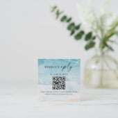 Summer Beach Wedding QR Code UAWG Enclosure Card Begleitkarte (Stehend Vorderseite)