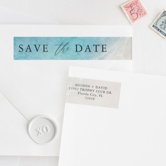 Summer Beach Wedding Save the Date Umschlag