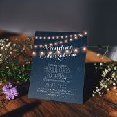 Summer Beach Wedding Starry Night and String Light Einladung