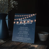 Summer Beach Wedding Starry Night and String Light Einladung