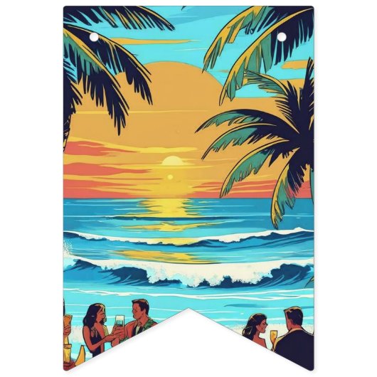 summer beach  wimpelkette (Erste Fahne)