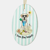 Summer Beach Yellow Labrador Retriever - Niedliche Keramik Ornament (Links)
