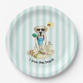 Summer Beach Yellow Labrador Retriever - Niedliche Pappteller (Vorderseite)