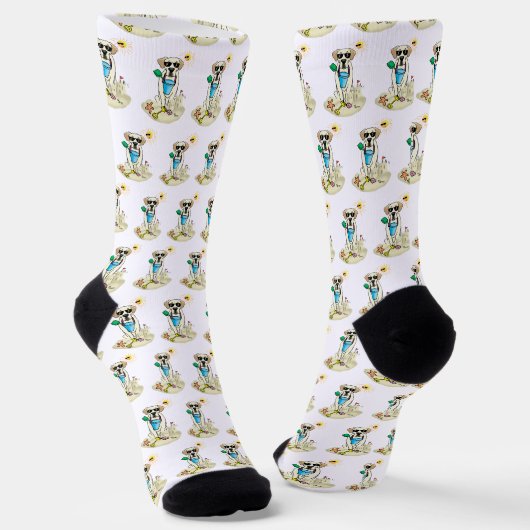 Summer Beach Yellow Labrador Retriever Socken (Gewinkelt)