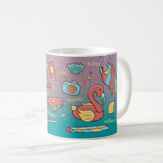 Summer Beach Zwei-Tone-Tasse Kaffeetasse (VorderseiteRechts)