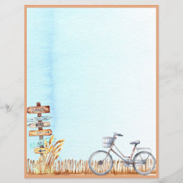 Summer Beachside Bicycle Letter Ungereiftes Papier