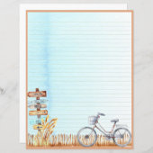 Summer Beachside Bicycle Letter Writer Paper (Vorne/Hinten)