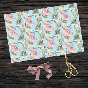 Summer Beachy Pink und Green Flipflops auf Sky Blu Seidenpapier