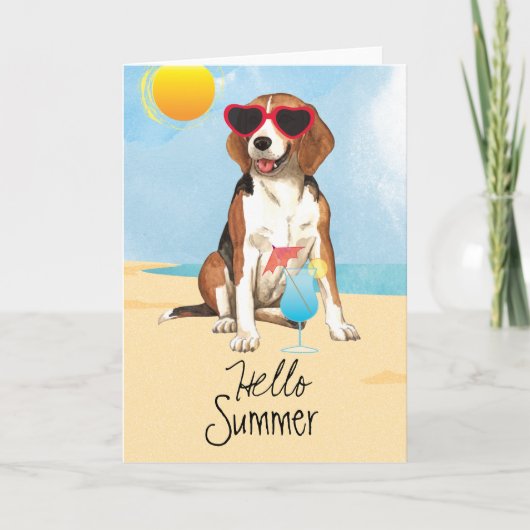 Summer Beagle Karte (Vorderseite)