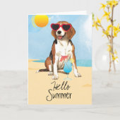 Summer Beagle Karte (Gelbe Blume)