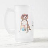 Summer Beagle Mattglas Bierglas (Links)