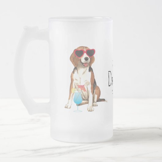 Summer Beagle Mattglas Bierglas (Links)