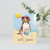 Summer Beagle Postkarte (Stehend Vorderseite)
