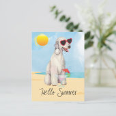 Summer Bedlington Terrier Postcard Postkarte (Stehend Vorderseite)