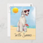 Summer Bedlington Terrier Postcard Postkarte (Vorne/Hinten)