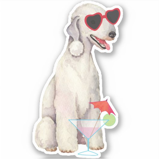 Summer Bedlington Terrier Vinyl Sticker (Vorderseite)