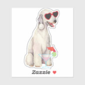 Summer Bedlington Terrier Vinyl Sticker (Blatt)