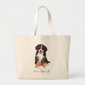 Summer Bernese Mountain Dog Jumbo Stoffbeutel (Vorne)