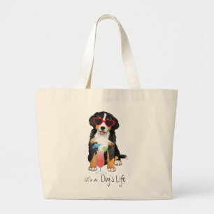 Summer Bernese Mountain Dog Jumbo Stoffbeutel