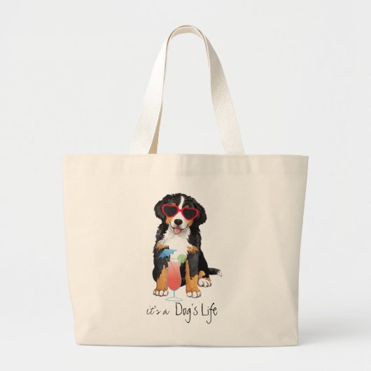 Summer Bernese Mountain Dog Jumbo Stoffbeutel (Vorne)