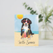 Summer Bernese Mountain Dog Postkarte (Stehend Vorderseite)