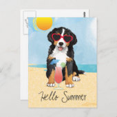 Summer Bernese Mountain Dog Postkarte (Vorne/Hinten)