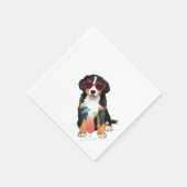 Summer Bernese Mountain Dog Serviette (Ecke)