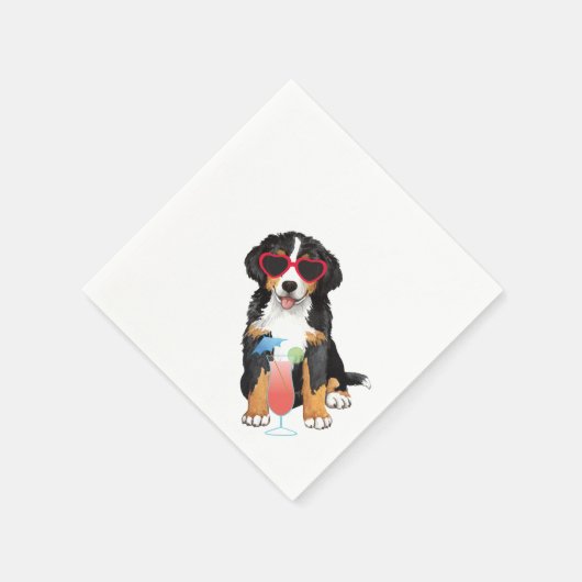 Summer Bernese Mountain Dog Serviette (Ecke)