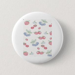 Summer Berries Niedlich Fruchtaufkleber Button