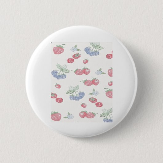 Summer Berries Niedlich Fruchtaufkleber Button (Vorderseite)