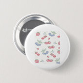 Summer Berries Niedlich Fruchtaufkleber Button (Vorne & Hinten)