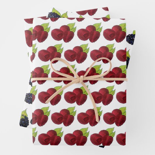 Summer Berries Raspberry BlackBerry Berry Frucht Geschenkpapier Set (Beispiel)