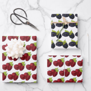 Summer Berries Raspberry BlackBerry Berry Frucht Geschenkpapier Set