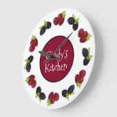 Summer Berries Raspberry BlackBerry Berry Frucht Große Wanduhr (Winkel)
