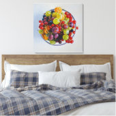 Summer Berries Stretched Canvas Print Leinwanddruck (Insitu (Schlafzimmer))