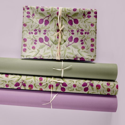 Summer Berries Wasserfarbe Decoute Geschenkpapier Set