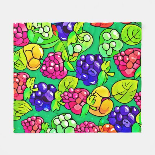 Summer Berry Delight Fleecedecke (Vorderseite (Horizontal))
