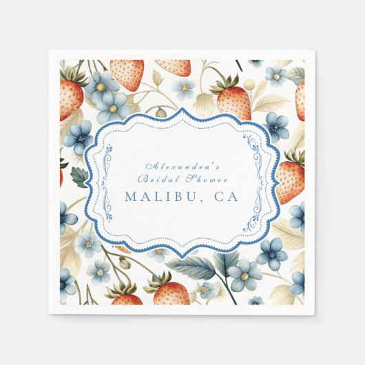Summer Berry Liebe Brautparty Serviette (Vorderseite)