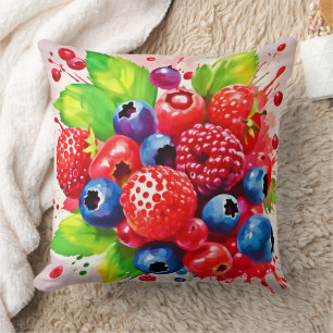 Summer Berry Splash Design Kissen