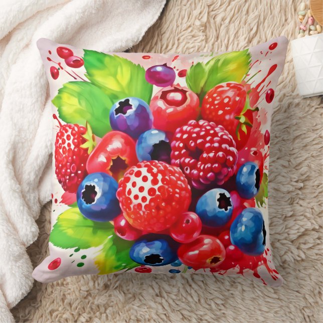 Summer Berry Splash Design Kissen (Decke)