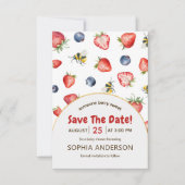 Summer Berry Sweet Baby Dusche Wasserfarbe Save The Date (Vorderseite)