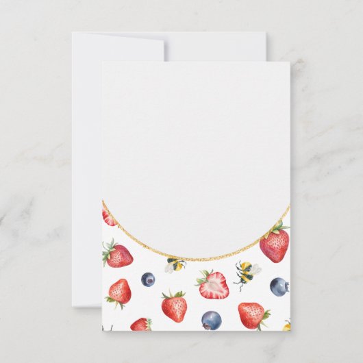 Summer Berry Sweet Baby Dusche Wasserfarbe Save The Date (Rückseite)