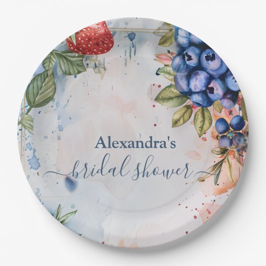 Summer Berry Sweet Strawberry Brautparty Pappteller (Vorderseite)