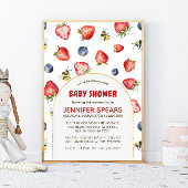 Summer Berry Sweet Watercolor Babydusche Einladung
