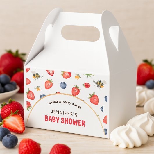 Summer Berry Sweet Watercolor Babydusche Geschenkschachtel
