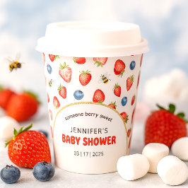 Summer Berry Sweet Watercolor Babydusche Pappbecher